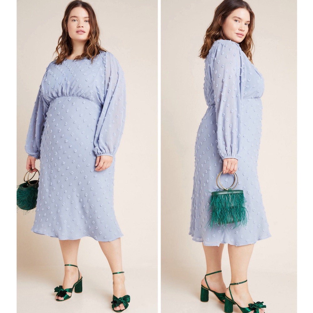 Anthro Eri+Ali Michaela Textured Midi Dress
